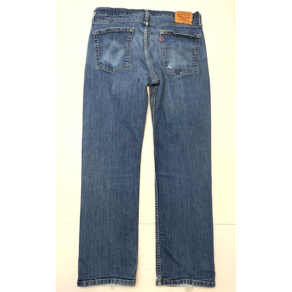 Levis 514 Jeans Mens 36x30 Mid Rise Straight Leg Distressed Stretch Denim - Picture 2 of 9